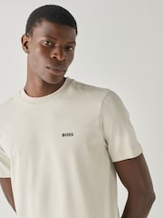 BOSS Cream Regular Fit Logo T-Shirt - Image 2 of 4