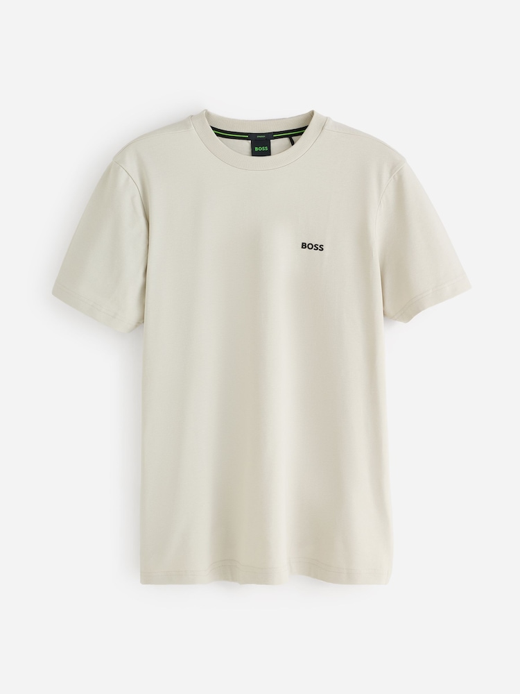 BOSS Cream Regular Fit Logo T-Shirt - Image 4 of 4