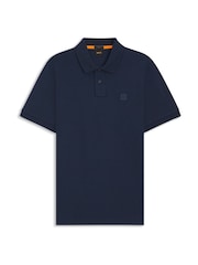 BOSS Dark Blue Slim Fit Passenger Box Logo Polo Shirt - Image 2 of 6