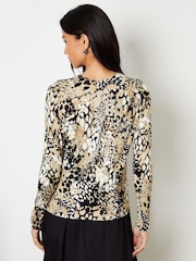 Threadbare Cream Floral Knitted Crew Neck Jumper - Image 2 of 4