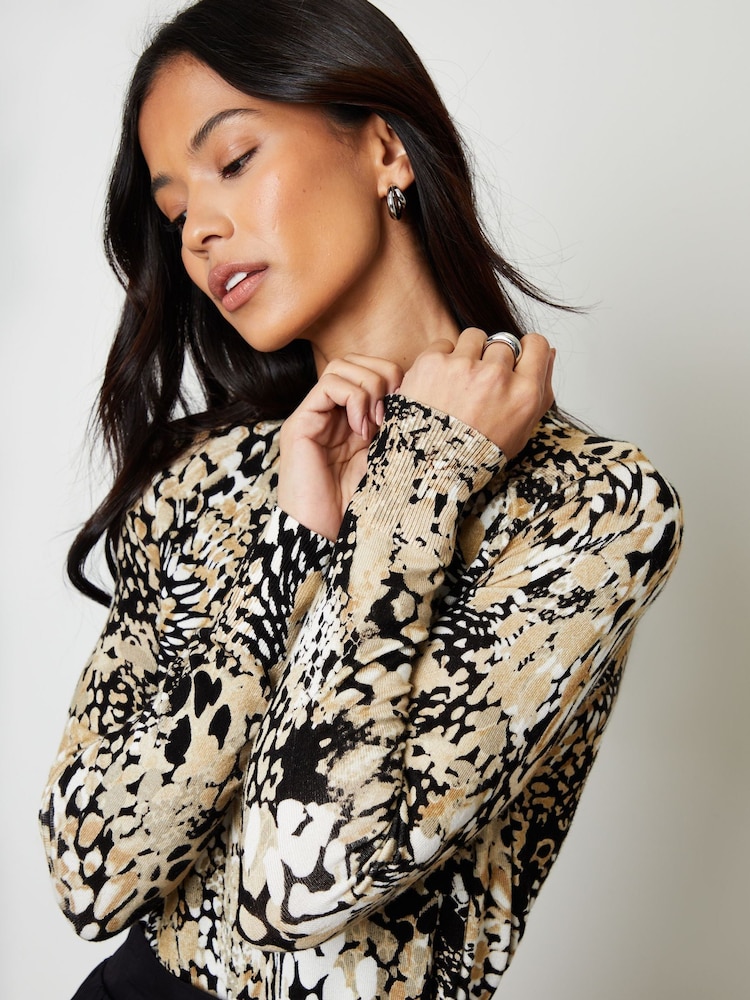 Threadbare Cream Floral Knitted Crew Neck Jumper - Image 4 of 4