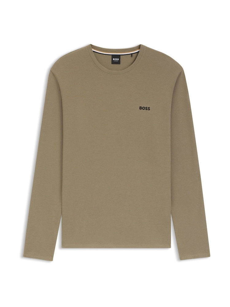 BOSS Brown Waffle Structured T-Shirt - Image 1 of 1 BOSS Brown Waffle Structured T-Shirt - Image 1 of 1