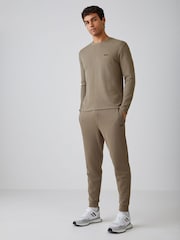 BOSS Brown Waffle Structured T-Shirt - Image 2 of 5