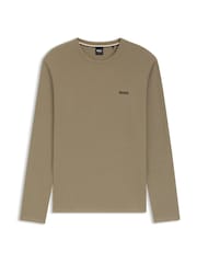 BOSS Brown Waffle Structured T-Shirt - Image 5 of 5