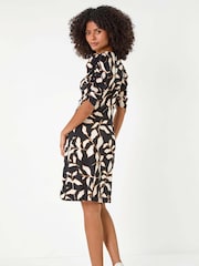 Vestido Roman Ditsy Leaf com mangas bufantes franzidas - Imagem 2 de 5