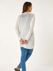 Roman White Longline Lightweight Knit Cardigan - Image 2 of 5