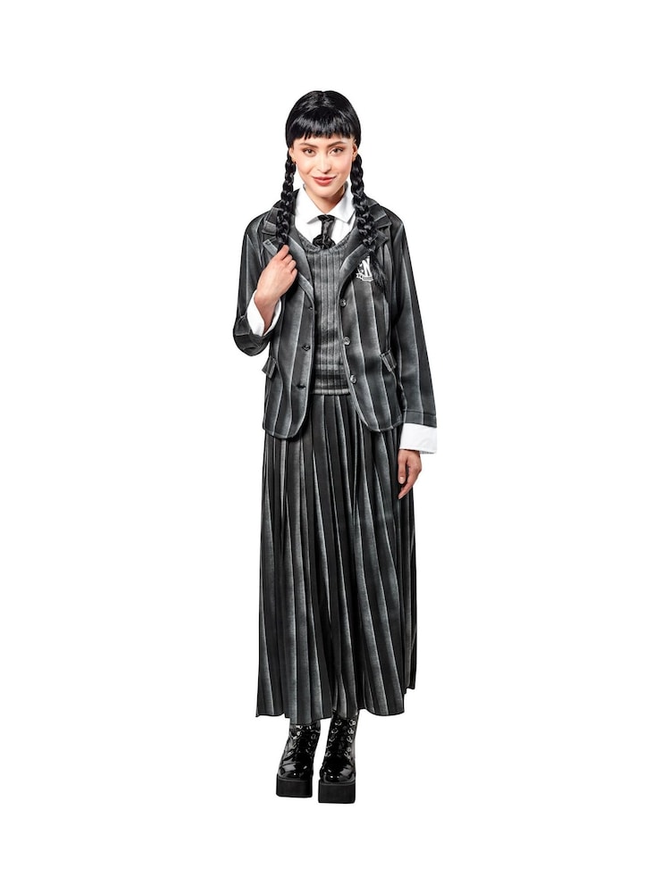 Netflix Black Wednesday School Uniform Adult Fancy Dress Costume - Image 1 of 4