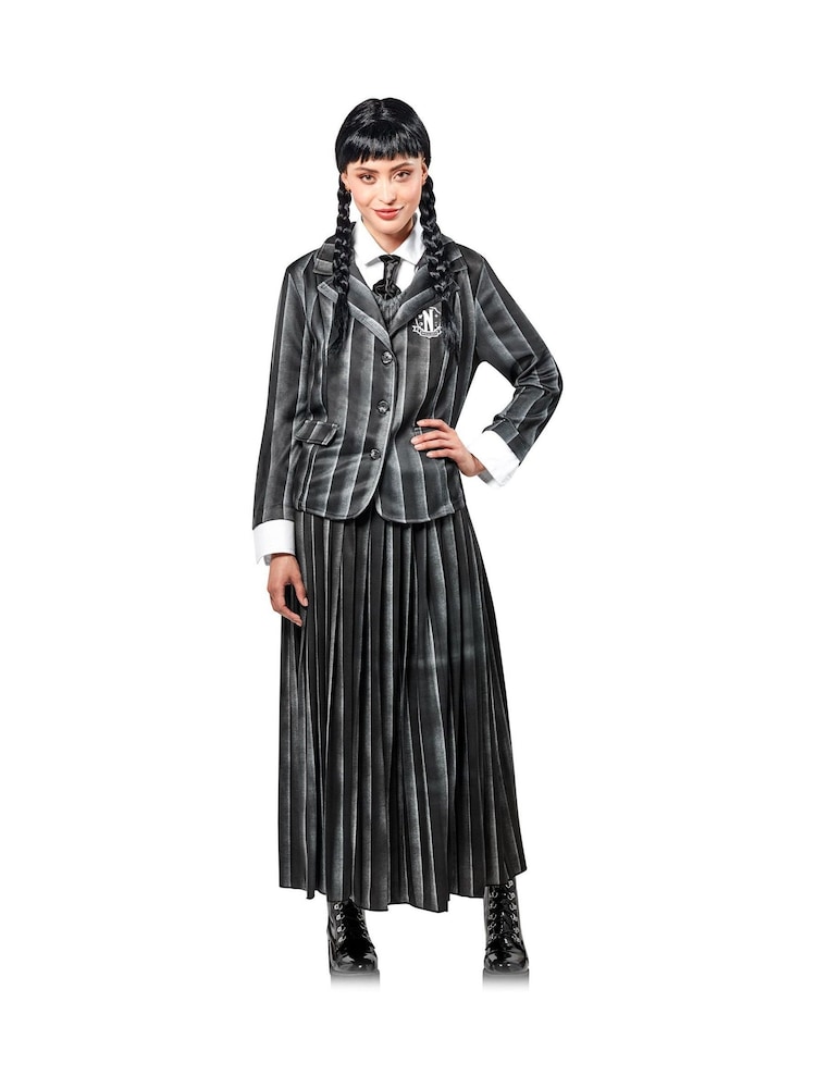Netflix Black Wednesday School Uniform Adult Fancy Dress Costume - Image 4 of 4 Netflix Black Wednesday School Uniform Adult Fancy Dress Costume - Image 4 of 4