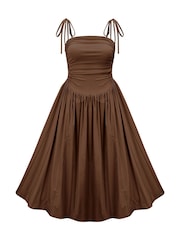 Amy Lynn Brown Alexa Puffball Cotton Midi Dress - Image 4 of 4