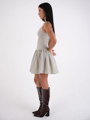 Amy Lynn Grey Twiggy Gingham Check Mini Fit and Flare Skater Dress - Image 6 of 10