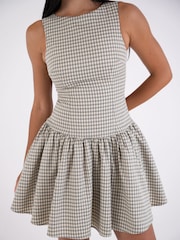 Amy Lynn Grey Twiggy Gingham Check Mini Fit and Flare Skater Dress - Image 7 of 10