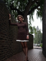 Amy Lynn Brown Edie Polka Dot Mesh Mini Ruched Long Sleeve Dress - Image 4 of 9