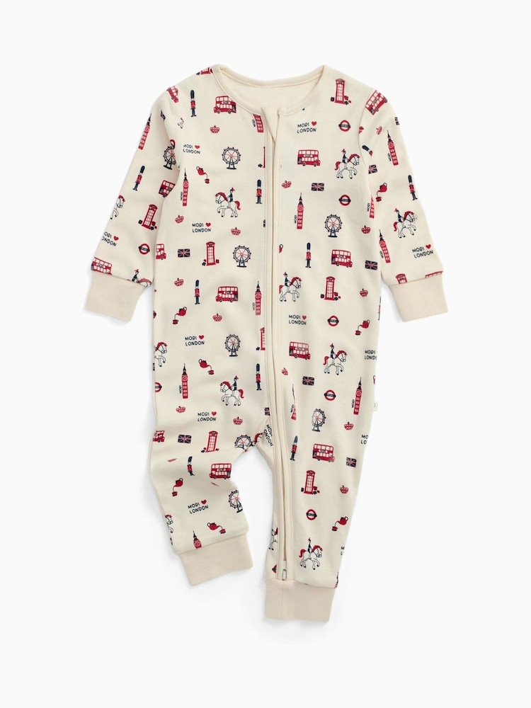 MORI London England Supersoft 2 Way Zip Sleepsuit - Image 1 of 6
