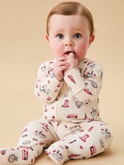 MORI London England Supersoft 2 Way Zip Sleepsuit - Image 4 of 6