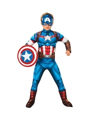 Marvel Blue/Red/White Rubies Captain America 3D Muscle Armour Fancy Dress - Image 1 of 1
