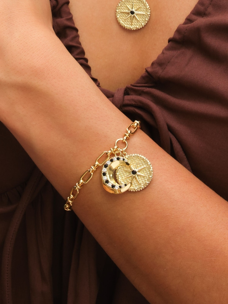 Inicio Gold Tone Celestial Charm Bracelet - Image 2 of 3