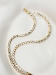 Inicio Gold Tone Crystal Heart Tennis Bracelet - Image 3 of 3