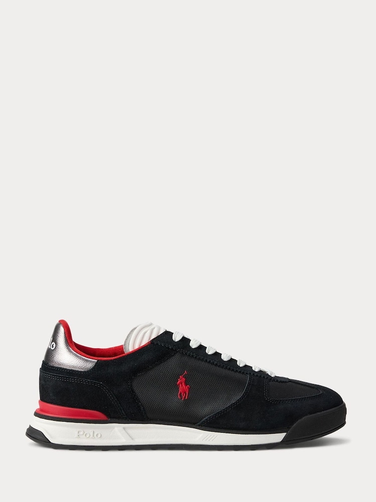 Polo Ralph Lauren Black Varick Suede Nylon Sporty Trainers - Image 1 of 5 Polo Ralph Lauren Black Varick Suede Nylon Sporty Trainers - Image 1 of 5