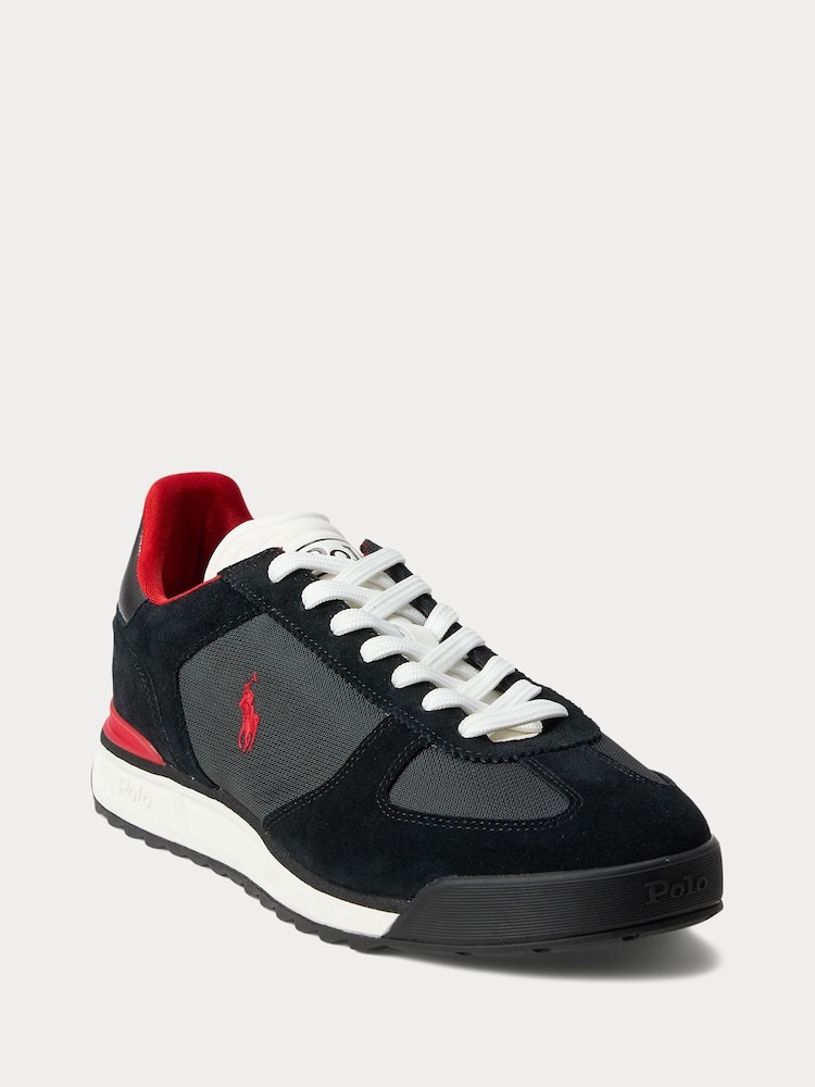 Polo Ralph Lauren Black Varick Suede Nylon Sporty Trainers - Image 2 of 5 Polo Ralph Lauren Black Varick Suede Nylon Sporty Trainers - Image 2 of 5