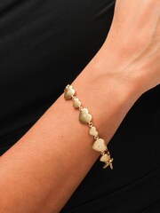 Inicio Gold Tone Brushed Heart and Crystal Bracelet - Image 1 of 3