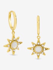 Inicio Gold Tone Mother of Pearl Star Earrings - Image 1 of 4