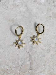 Inicio Gold Tone Mother of Pearl Star Earrings - Image 2 of 4