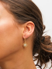 Inicio Gold Tone Mother of Pearl Star Earrings - Image 3 of 4