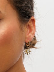 Inicio Gold Tone Mother of Pearl Star Earrings - Image 4 of 4
