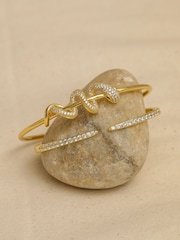 Inicio Gold Tone Crystal Open Bangle - Image 2 of 3