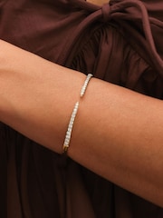 Inicio Gold Tone Crystal Open Bangle - Image 3 of 3