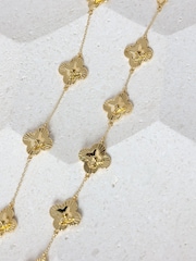Inicio Gold Tone Diamond Cut Clover Station Bracelet - Image 3 of 5
