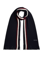 Tommy Hilfiger Blue Modern Heritage Signature Wool Blend Scarf - Image 2 of 4