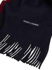 Tommy Hilfiger Blue Modern Heritage Signature Wool Blend Scarf - Image 4 of 4