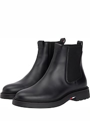 Tommy Hilfiger Black Lightweight Leather Chelsea Boots - Image 3 of 5
