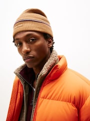 Tommy Hilfiger Brown Signature Tape Wool Blend Beanie - Image 5 of 5