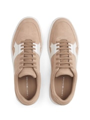 Tommy Hilfiger Brown Suede Mixed Texture Court Trainers - Image 5 of 7