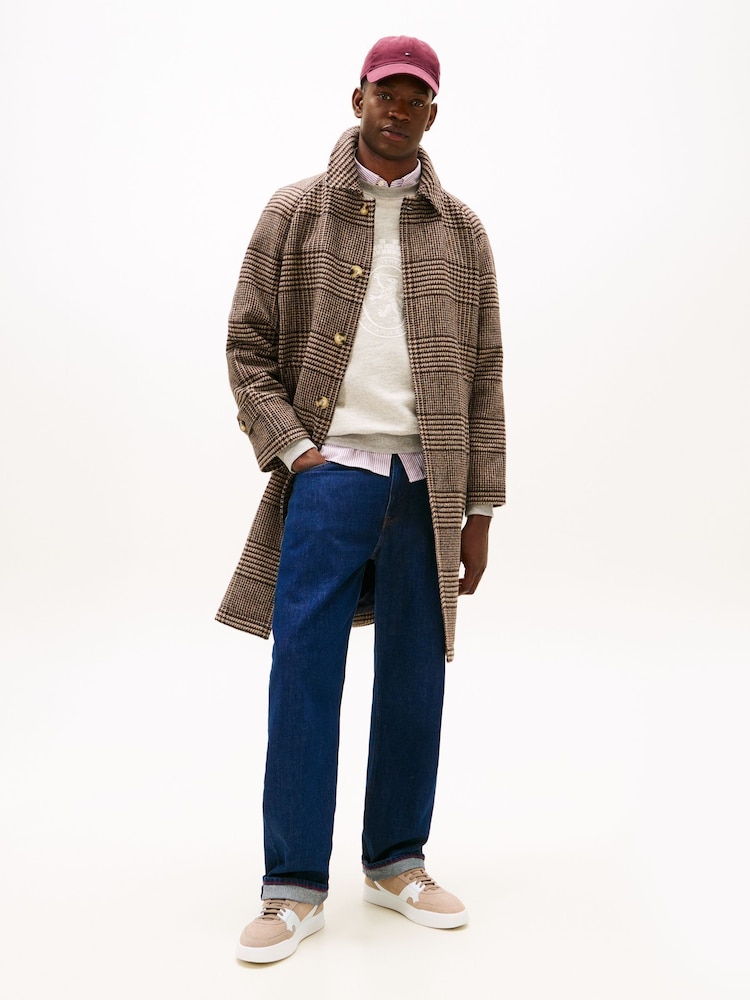 Tommy Hilfiger Brown Suede Mixed Texture Court Trainers - Image 7 of 7