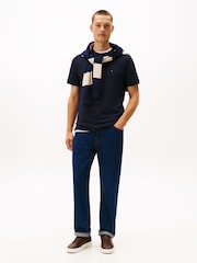 Tommy Hilfiger Brown Mixed Texture Leather Court Trainers - Image 6 of 6