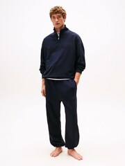 Tommy Hilfiger Blue TH Original Half-Zip Lounge Jumper - Image 3 of 5