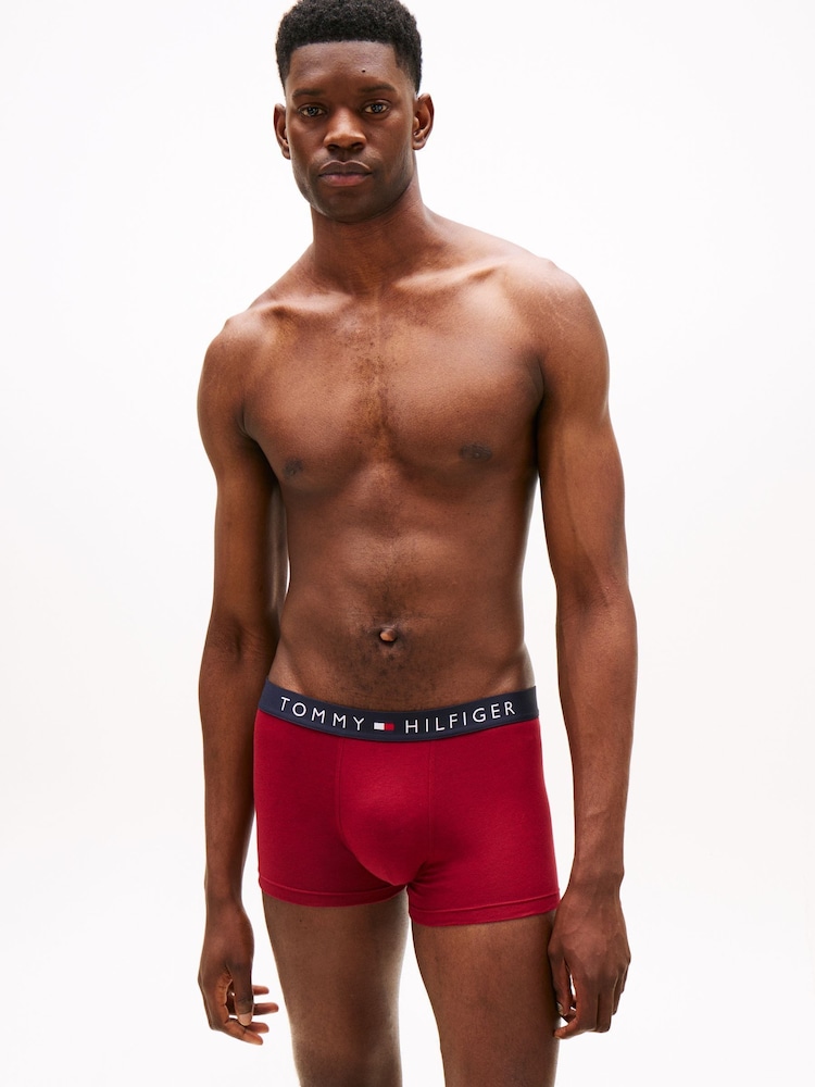 Tommy Hilfiger Red 3-Pack TH Original Logo Waistband Trunks - Image 2 of 6