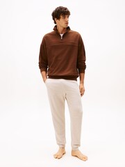Tommy Hilfiger Brown TH Original Half-Zip Lounge Jumper - Image 2 of 5