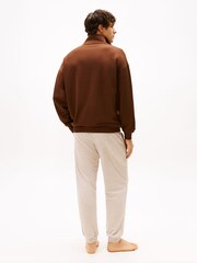 Tommy Hilfiger Brown TH Original Half-Zip Lounge Jumper - Image 3 of 5