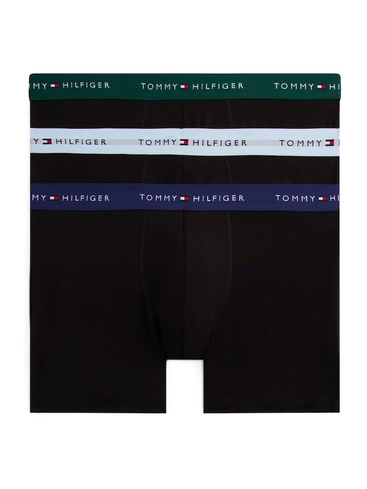 Tommy Hilfiger Blue 3 Pack Signature Logo Waistband Boxer Briefs - Image 1 of 7 Tommy Hilfiger Blue 3 Pack Signature Logo Waistband Boxer Briefs - Image 1 of 7