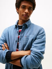 Tommy Jeans Blue Regular Fit Flannel Shirt - Image 4 of 5