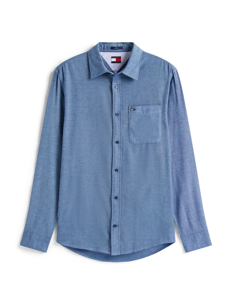 Tommy Jeans Blue Regular Fit Flannel Shirt - Image 5 of 5 Tommy Jeans Blue Regular Fit Flannel Shirt - Image 5 of 5