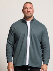 BadRhino Big & Tall Blue Textured Full Zip Jacket - Image 1 of 7