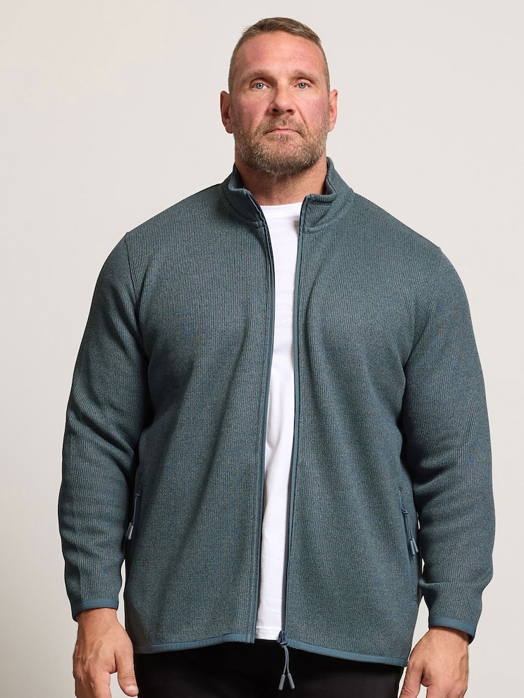 BadRhino Big & Tall Blue Textured Full Zip Jacket - Image 1 of 7