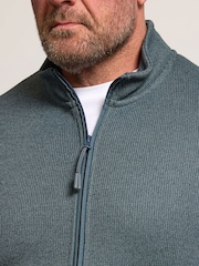 BadRhino Big & Tall Blue Textured Full Zip Jacket - Image 4 of 7