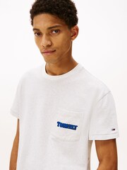 Tommy Jeans Grey Back Logo Slim Crew Neck T-Shirt - Image 4 of 5