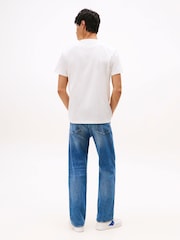 Tommy Jeans White Linear Logo Embroidery Crew Neck T-Shirt - Image 2 of 5